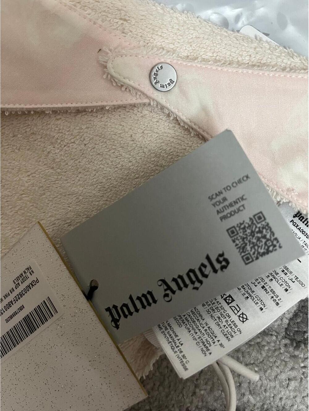 Palm Angels Baby Bib Pink Terry Cloth Designer Authentic Lux